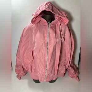 REFORM Pink Hooded Bomber Jacket  XL Women